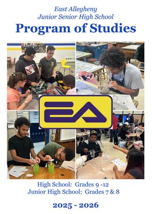 Program of studies cover featuring a collage of photos of students in classroom settings